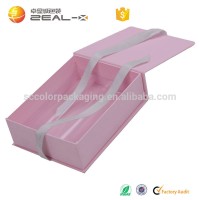 Waimaotong gold supplier custom logo printing pink hair extensions packaging box with PVC insert