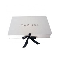 White Luxury collapsible ribbon paper packaging gift box for hair extension