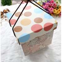 Full color printed cute design kids toy storage box,cardboard gift box with string handle LR3104