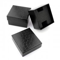 Fancy unique crocodile look rigid watch gift box with foam insert