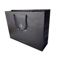 Gift Paper Bag,Satin Elegant Black Paper Gift Bag Wholesale